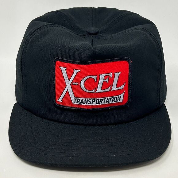 Vintage 90s X-Cel Transportation Hat Baseball Cap XCel Logistics Snapback Black - Picture 1 of 9